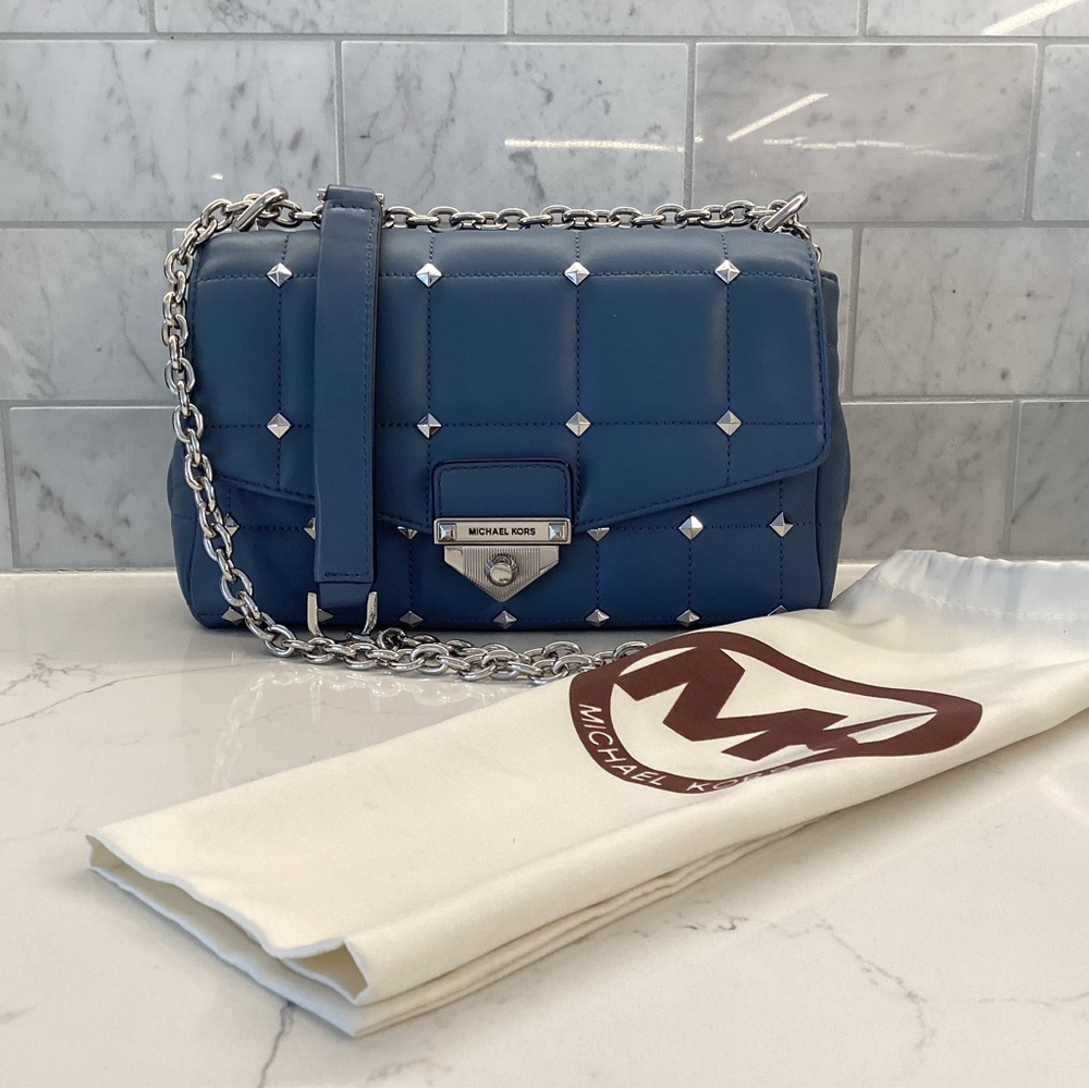 Michael Kors Large ‘Soho’ Studded, Quilted Bag Leather with